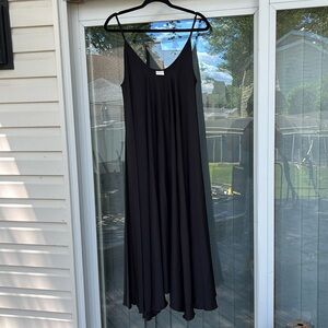 SILK & SALT LADIES BLACK BABY DOLL MIDI DRESS-S-WOW!